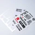 Pasadya nga tin-aw nga mga sticker sa logo nga batasan nga pag-imprinta label nga papel nga rektanggulo nga logo