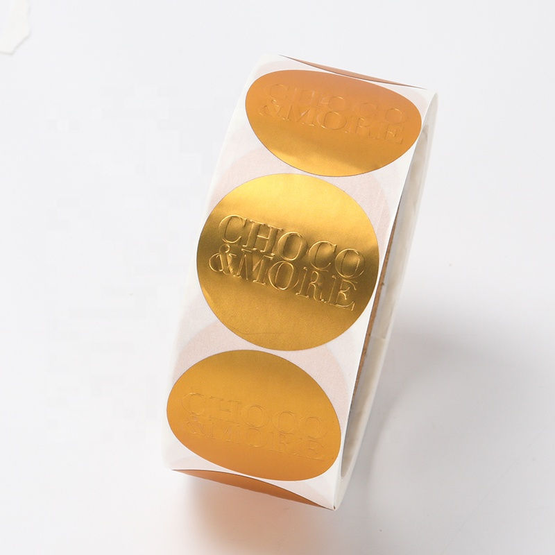 Custom gold foil self adhesive vinyl film label